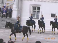 Торжественная смена караулов (конный караул) на Соборной площади